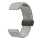 For Garmin 22mm Folding Magnetic Buckle Quick Release Silicone Watch Band(Grey Yellow) - 2