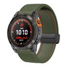 For Garmin 22mm Folding Magnetic Buckle Quick Release Silicone Watch Band(Army Green Red) - 1