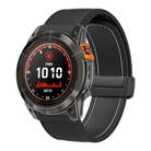 For Garmin 26mm Folding Magnetic Buckle Quick Release Silicone Watch Band(Black White) - 1