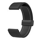 For Garmin 26mm Folding Magnetic Buckle Quick Release Silicone Watch Band(Black White) - 2