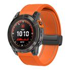 For Garmin 26mm Folding Magnetic Buckle Quick Release Silicone Watch Band(Orange White) - 1