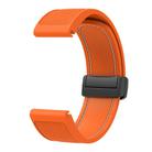 For Garmin 26mm Folding Magnetic Buckle Quick Release Silicone Watch Band(Orange White) - 2
