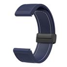 For Garmin 26mm Folding Magnetic Buckle Quick Release Silicone Watch Band(Midnight Blue White) - 2