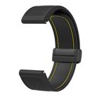 For Garmin 26mm Folding Magnetic Buckle Quick Release Silicone Watch Band(Black Yellow) - 2