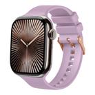 For Apple Watch 42mm / 41mm / 40mm / 38mm Plain Solid Color Rose Gold Buckle Silicone Watch Band(Purple) - 1