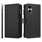 For BLU G53 Magnetic Closure 9 Card Slots Zipper Leather Case with Hand Strap(Black) - 2