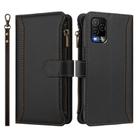For BLU View 5 Pro Magnetic Closure 9 Card Slots Zipper Leather Case with Hand Strap(Black) - 2