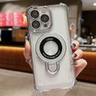 For iPhone 15 Pro Max Space Shield MagSafe Holder Shockproof Phone Case(Silver) - 1