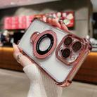 For iPhone 14 Plus Space Shield MagSafe Holder Shockproof Phone Case(Rose Gold) - 2