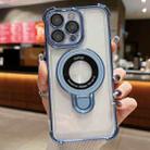 For iPhone 13 Pro Max Space Shield MagSafe Holder Shockproof Phone Case(Sierra Blue) - 1