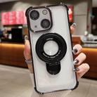 For iPhone 13 Space Shield MagSafe Holder Shockproof Phone Case(Black) - 1