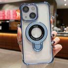 For iPhone 13 Space Shield MagSafe Holder Shockproof Phone Case(Sierra Blue) - 1