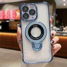For iPhone 11 Pro Max Space Shield MagSafe Holder Shockproof Phone Case(Sierra Blue) - 1