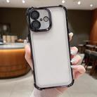 For iPhone 16 Electroplating Space TPU Four-corner Shockproof Phone Case with Lens Film(Black) - 1