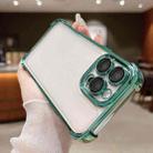 For iPhone 15 Pro Max Electroplating Space TPU Four-corner Shockproof Phone Case with Lens Film(Green) - 2