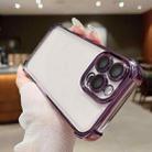 For iPhone 15 Pro Max Electroplating Space TPU Four-corner Shockproof Phone Case with Lens Film(Purple) - 2