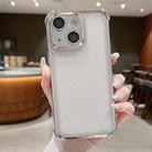 For iPhone 15 Plus Electroplating Space TPU Four-corner Shockproof Phone Case with Lens Film(Silver) - 1
