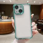 For iPhone 15 Electroplating Space TPU Four-corner Shockproof Phone Case with Lens Film(Green) - 1