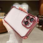 For iPhone 13 Pro Max Electroplating Space TPU Four-corner Shockproof Phone Case with Lens Film(Pink) - 2