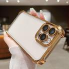 For iPhone 13 Pro Max Electroplating Space TPU Four-corner Shockproof Phone Case with Lens Film(Desert Gold) - 2