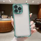 For iPhone 13 Pro Max Electroplating Space TPU Four-corner Shockproof Phone Case(Green) - 1
