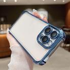 For iPhone 13 Pro Max Electroplating Space TPU Four-corner Shockproof Phone Case with Lens Film(Blue) - 2