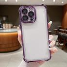 For iPhone 13 Pro Max Electroplating Space TPU Four-corner Shockproof Phone Case with Lens Film(Purple) - 1