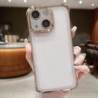 For iPhone 13 Electroplating Space TPU Four-corner Shockproof Phone Case with Lens Film(Gold) - 1