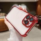 For iPhone 12 Pro Max Electroplating Space TPU Four-corner Shockproof Phone Case with Lens Film(Red) - 2