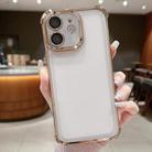 For iPhone 11 Electroplating Space TPU Four-corner Shockproof Phone Case with Lens Film(Desert Gold) - 1