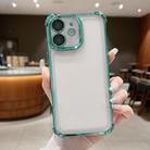 For iPhone 11 Electroplating Space TPU Four-corner Shockproof Phone Case with Lens Film(Green) - 1