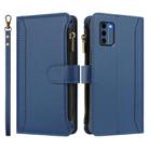 For Nokia C300 Magnetic Closure 9 Card Slots Zipper Leather Case with Hand Strap(Dark Blue) - 2