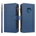 For Nokia XR20 Magnetic Closure 9 Card Slots Zipper Leather Case with Hand Strap(Dark Blue) - 2