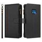 For Nokia XR20 Magnetic Closure 9 Card Slots Zipper Leather Case with Hand Strap(Black) - 2