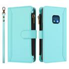 For Nokia XR20 Magnetic Closure 9 Card Slots Zipper Leather Case with Hand Strap(Mint Green) - 2