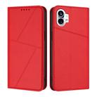 For Nothing Phone 1 Strong Magnetic Frosted Flip Leather Phone Case(Red) - 1