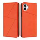 For Nothing Phone 1 Strong Magnetic Frosted Flip Leather Phone Case(Orange) - 1