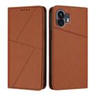 For Nothing Phone 2 Strong Magnetic Frosted Flip Leather Phone Case(Coffee Color) - 1