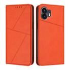 For Nothing Phone 2 Strong Magnetic Frosted Flip Leather Phone Case(Orange) - 1