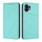 For Nothing Phone 2 Strong Magnetic Frosted Flip Leather Phone Case(Light Blue) - 1