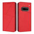 For Nothing Phone 3a Strong Magnetic Frosted Flip Leather Phone Case(Red) - 1
