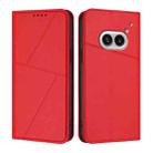 For Nothing Phone 2a Strong Magnetic Frosted Flip Leather Phone Case(Red) - 1