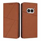 For Nothing Phone 2a Strong Magnetic Frosted Flip Leather Phone Case(Coffee Color) - 1