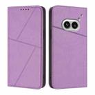 For Nothing Phone 2a Strong Magnetic Frosted Flip Leather Phone Case(Light Purple) - 1