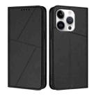 For iPhone 16 Pro Strong Magnetic Frosted Flip Leather Phone Case(Black) - 1