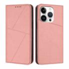 For iPhone 16 Pro Strong Magnetic Frosted Flip Leather Phone Case(Pink) - 1
