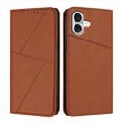 For iPhone 16 Plus Strong Magnetic Frosted Flip Leather Phone Case(Coffee Color) - 1