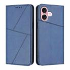 For iPhone 16 Strong Magnetic Frosted Flip Leather Phone Case(Royal Blue) - 1