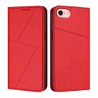 For iPhone 16e Strong Magnetic Frosted Flip Leather Phone Case(Red) - 1