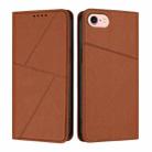 For iPhone 16e Strong Magnetic Frosted Flip Leather Phone Case(Coffee Color) - 1